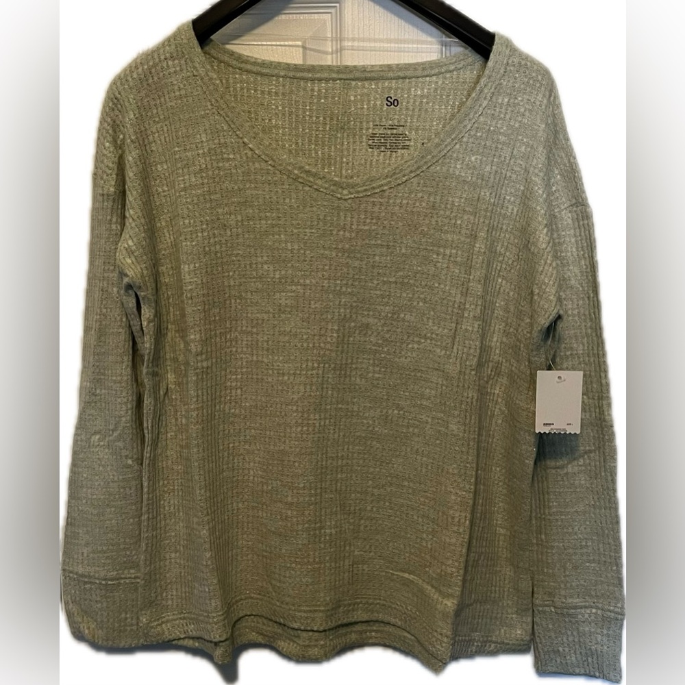 NWT Sonoma Mint Waffle Knit Sweater Size Large